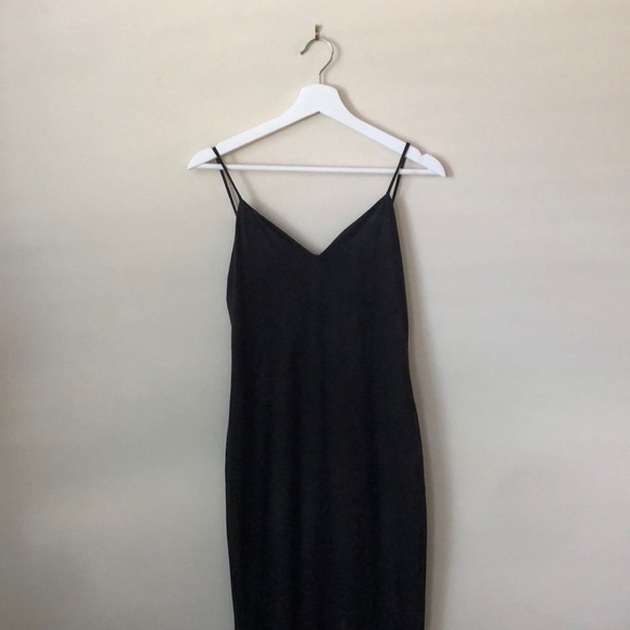 MIDI Suede Style Slip Dress, Medium, Navy - Picture 2 of 4